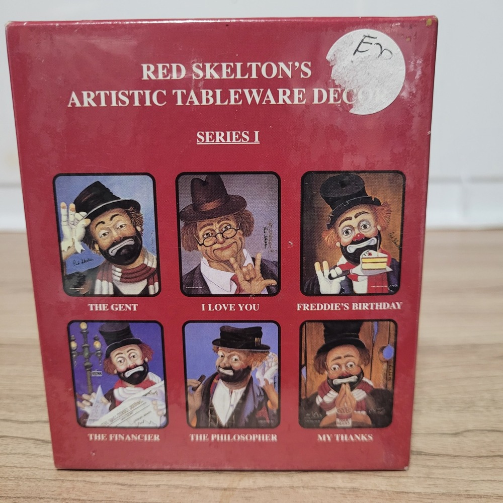 Red Skelton Artistic Tableware Decor Series I Clown Collection Set coasters rare